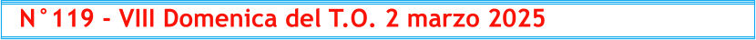 N°119 - VIII Domenica del T.O. 2 marzo 2025