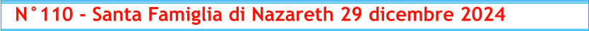 N°110 - Santa Famiglia di Nazareth 29 dicembre 2024