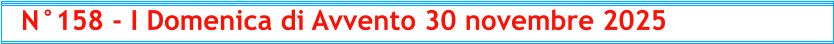 N°158 - I Domenica di Avvento 30 novembre 2025