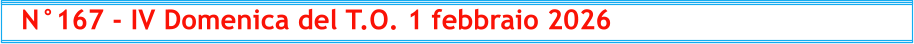 N°167 - IV Domenica del T.O. 1 febbraio 2026
