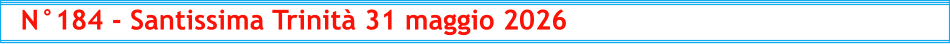N°184 - Santissima Trinità 31 maggio 2026
