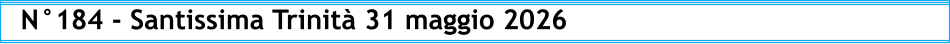 N°184 - Santissima Trinità 31 maggio 2026