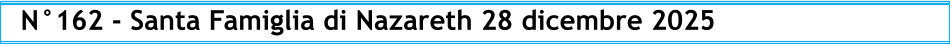N°162 - Santa Famiglia di Nazareth 28 dicembre 2025