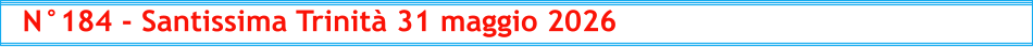 N°184 - Santissima Trinità 31 maggio 2026