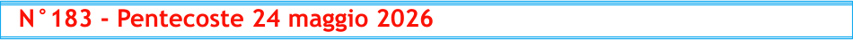 N°183 - Pentecoste 24 maggio 2026